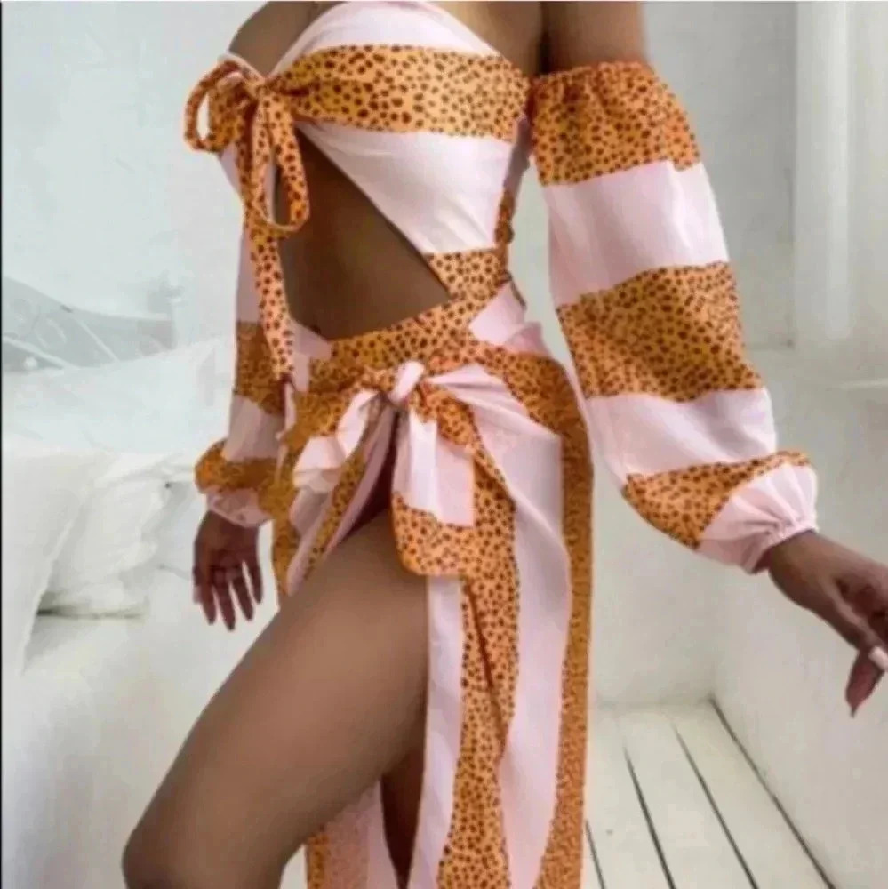 NWT Three Piece Pink Swim Suit Set - Picture 4 of 8